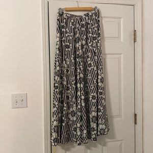 Floral and stripe modest maxi skirt